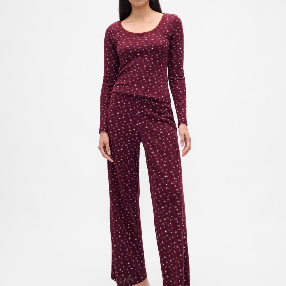 Burgundy Long Sleeve Pajama Set